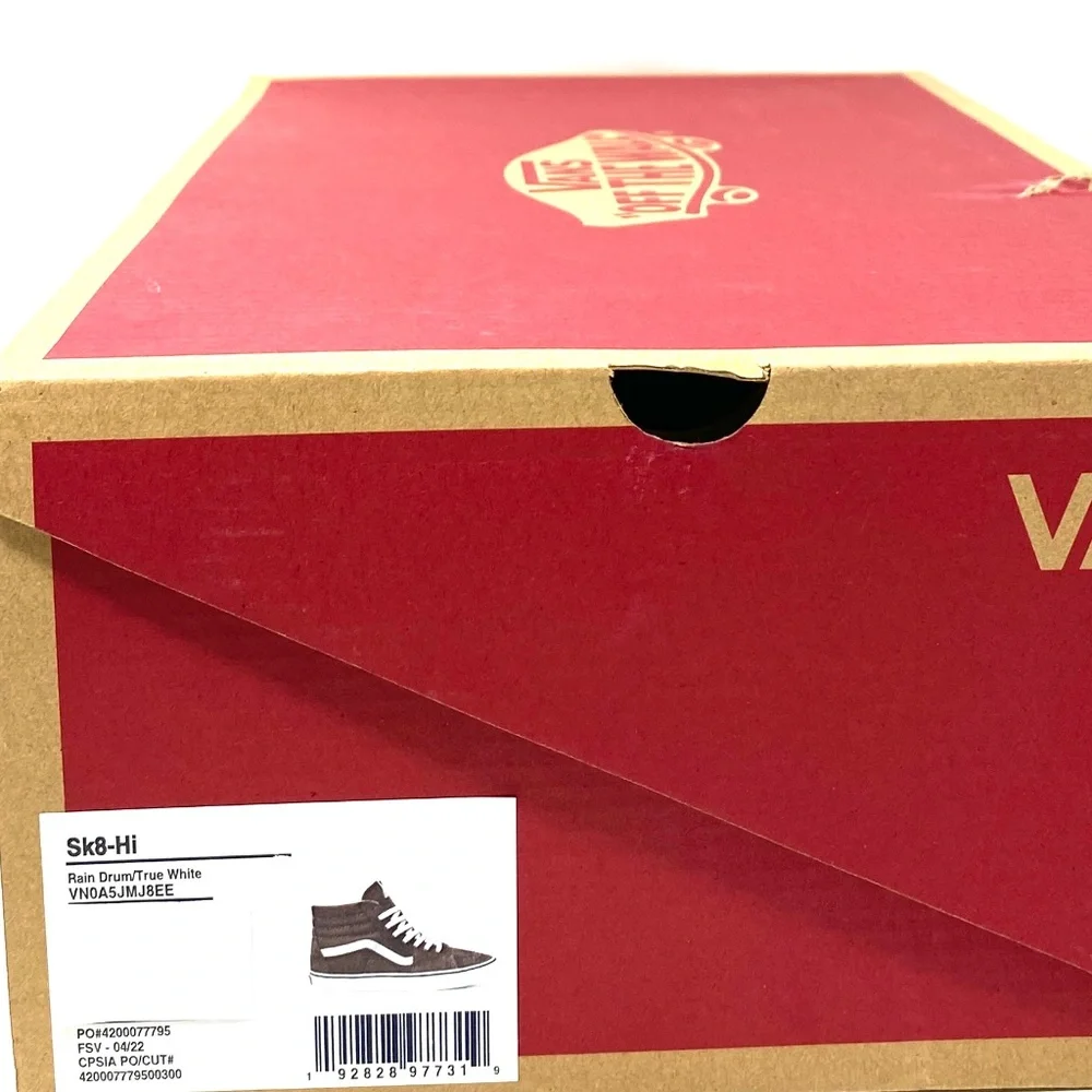 VANS Sk8-Hi Casual Shoe Suede Canvas Skate Sneaker Brown White Women VN0A5JMJ8EE - Picture 9 of 10